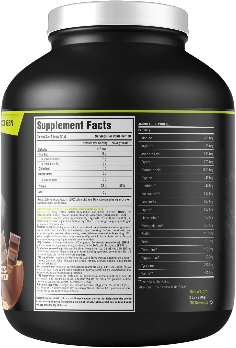 پودر پروتئین وی ایزوله Laperva - ISO TRIPLE ZERO - 28 گرم پروتئین در هر پیمانه 30 گرمی - بدون چربی، کربوهیدرات و شکر - مکمل های پروتئینی و افزایش دهنده عضلات (شکلات سورپرایز، 2 پوند)