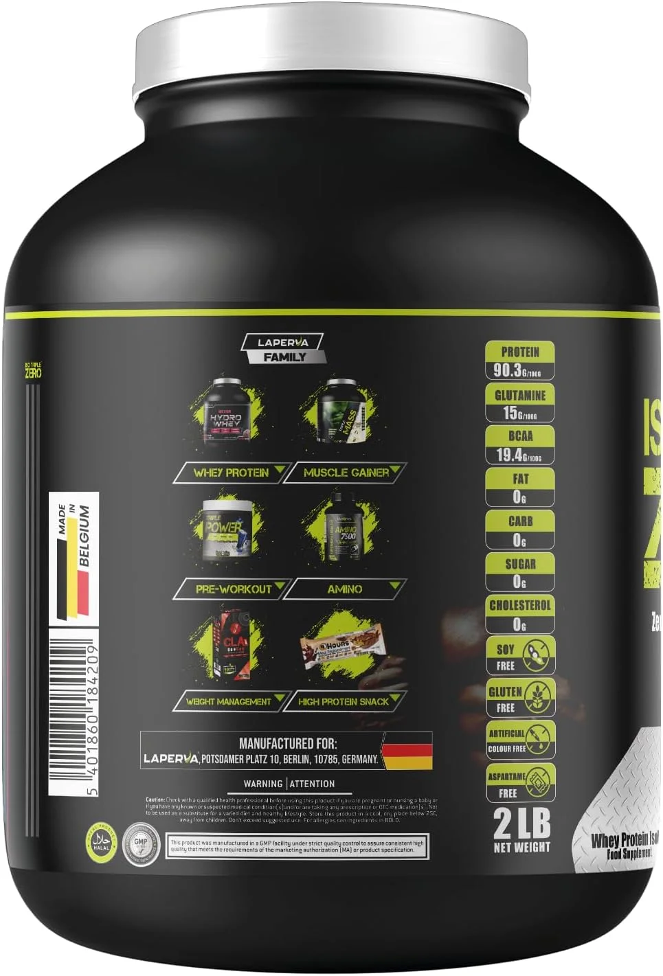 پودر پروتئین وی ایزوله Laperva - ISO TRIPLE ZERO - 28 گرم پروتئین در هر پیمانه 30 گرمی - بدون چربی، کربوهیدرات و شکر - مکمل های پروتئینی و افزایش دهنده عضلات (شکلات سورپرایز، 2 پوند)