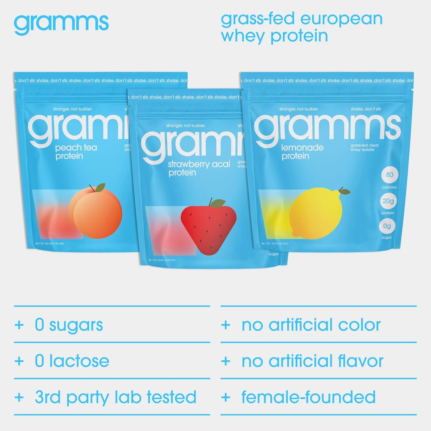 پودر پروتئین شفاف GRAMMS، 20 گرم پروتئین برای زنان و مردان | وی ایزوله تغذیه شده با علف، بدون شکر، بدون لاکتوز، بدون نفخ، غیر GMO (18 سروینگ) (لیموناد) پودر پروتئین شفاف GRAMMS، 20 گرم پروتئین برای زنان و مردان | وی ایزوله تغذیه شده با علف، بدون شکر، بدون لاکتوز، بدون نفخ، غیر GMO (18 سروینگ) (لیموناد)