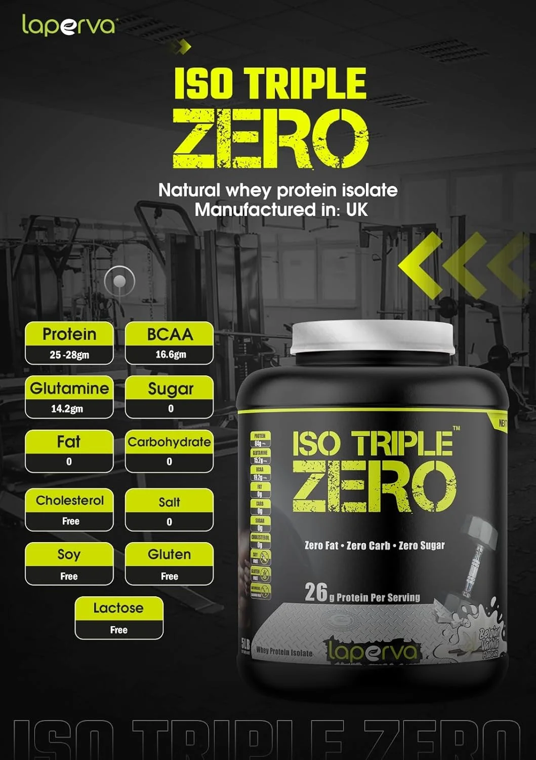 پودر پروتئین وی ایزوله Laperva - ISO TRIPLE ZERO - 28 گرم پروتئین در هر پیمانه 30 گرمی - بدون چربی، کربوهیدرات و شکر - مکمل های پروتئینی و افزایش دهنده عضلات (شکلات سورپرایز، 2 پوند)