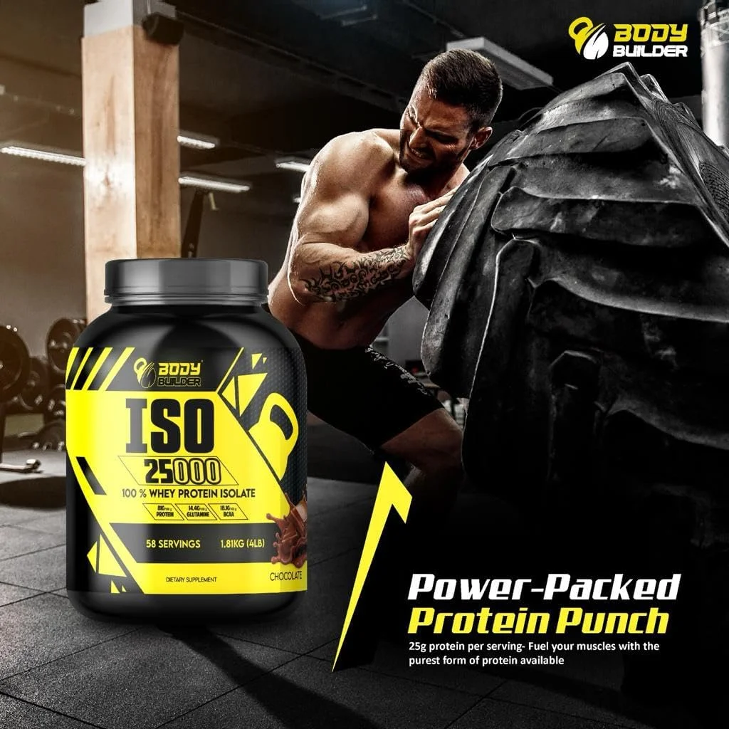 پودر پروتئین وی ایزوله Body Builder ISO 25000 (4 پوند) - 88% پروتئین - بدون شکر، کربوهیدرات و چربی - حاوی 18% BCAA و 14% گلوتامین - (توت فرنگی، 4 پوند) پودر پروتئین وی ایزوله Body Builder ISO 25000 (4 پوند) - 88% پروتئین - بدون شکر، کربوهیدرات و چربی - حاوی 18% BCAA و 14% گلوتامین - (توت فرنگی، 4 پوند)