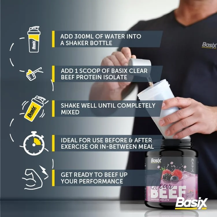 پروتئین ایزوله گوشت گاو شفاف با طعم میکس بری Basix، وزن 2 پوند پروتئین ایزوله گوشت گاو شفاف با طعم میکس بری Basix، وزن 2 پوند