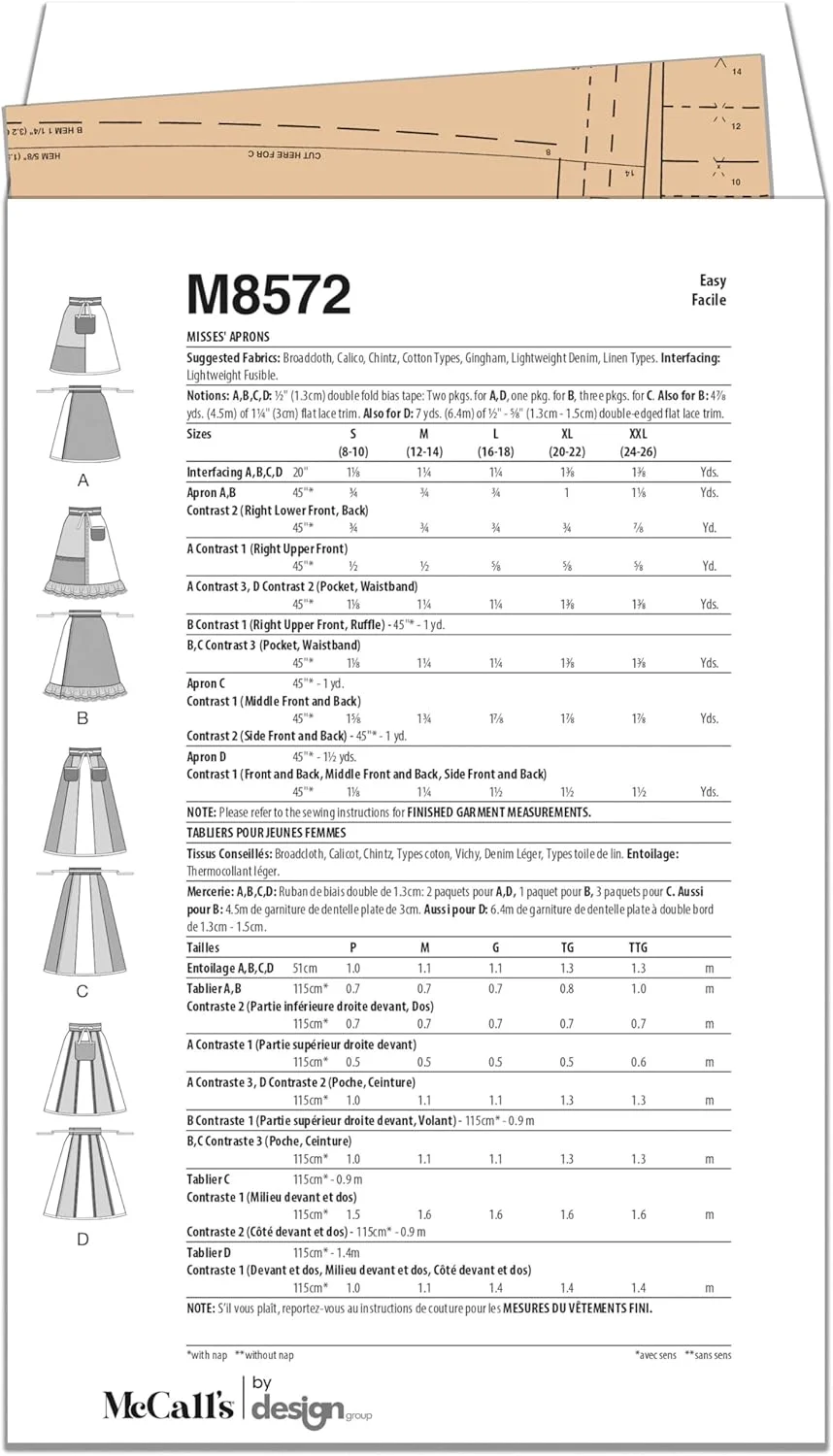 کیت الگوی خیاطی پیش بند نامشخص McCall's، چند رنگ کیت الگوی خیاطی پیش بند نامشخص McCall's، چند رنگ