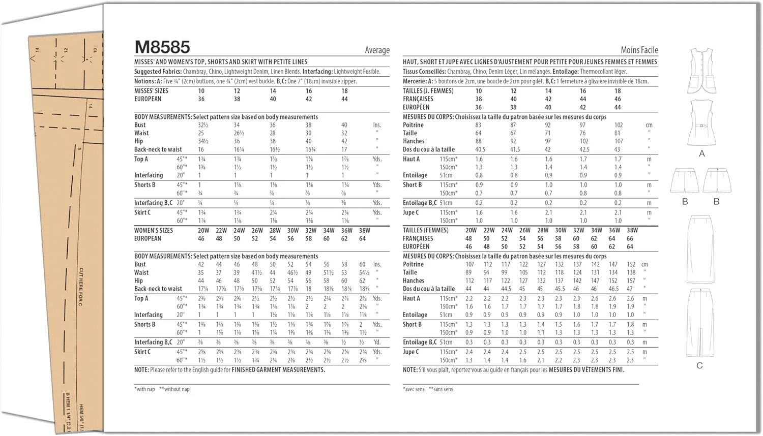 الگوی خیاطی لباس ورزشی مک کالز، چند رنگ