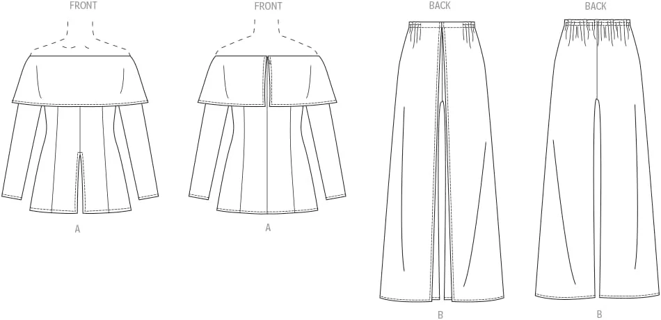 الگوی خیاطی تاپ آف شولدر و شلوار پا گشاد کشی زنانه مک کالز، طراحی تام و لیندا پلات، کد طراحی V2098، سایز 18-20-22-24-26، چند رنگ الگوی خیاطی تاپ آف شولدر و شلوار پا گشاد کشی زنانه مک کالز، طراحی تام و لیندا پلات، کد طراحی V2098، سایز 18-20-22-24-26، چند رنگ