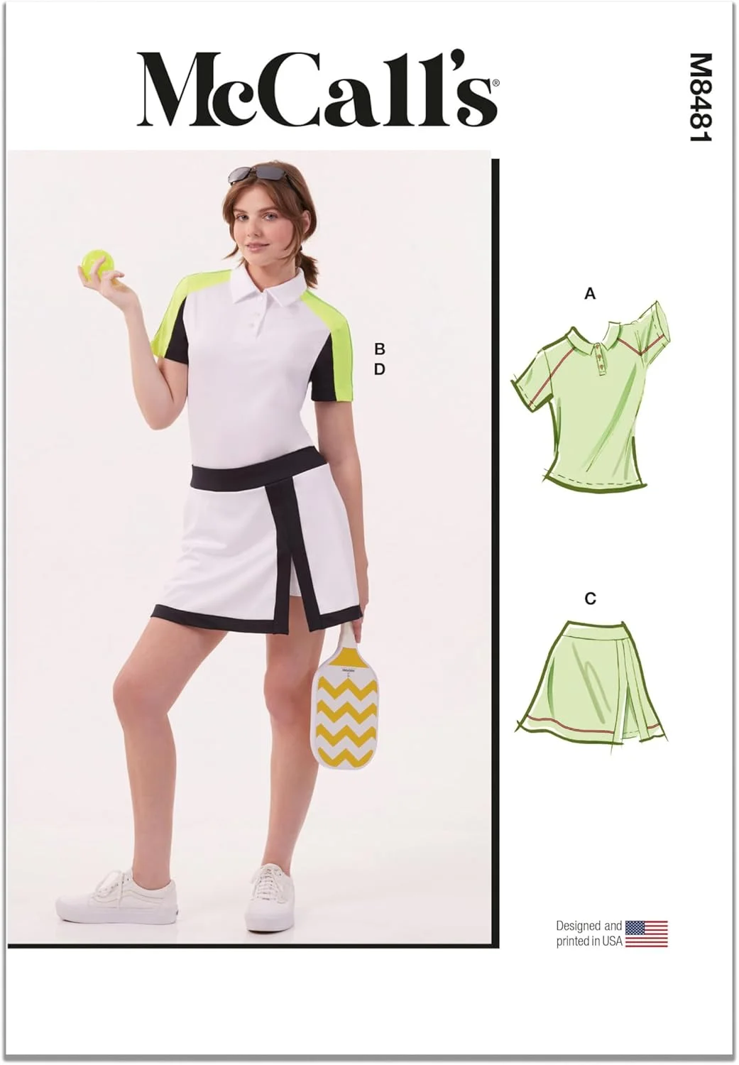 الگوی خیاطی McCall's M8481K5 تاپ و دامن شلواری بافتنی زنانه K5 (8-10-12-14-16)