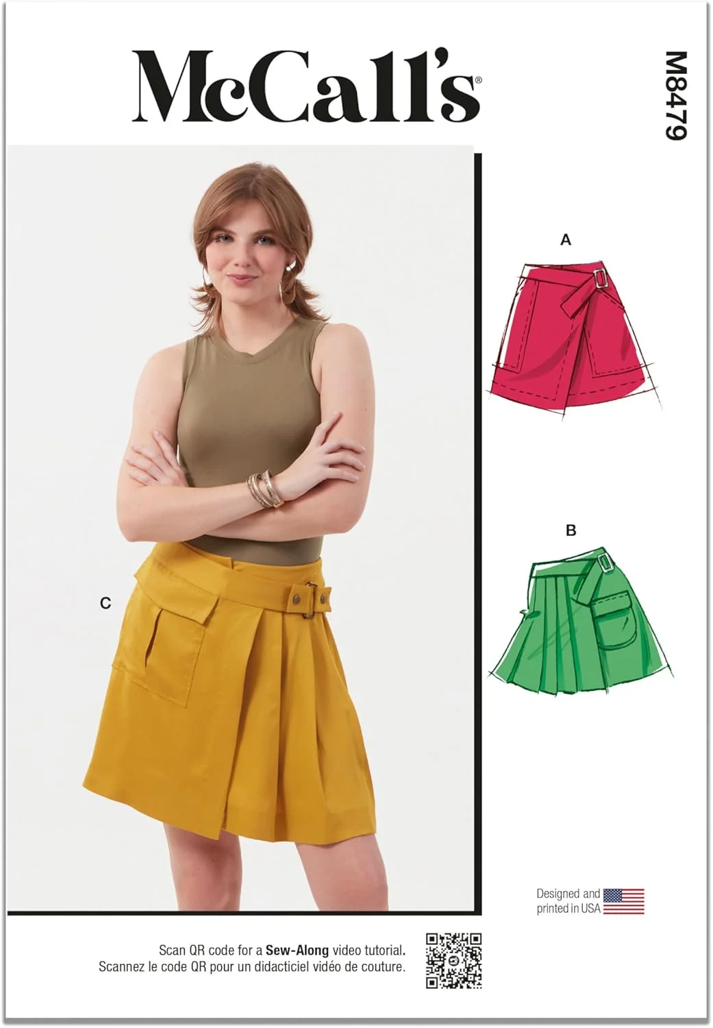 الگوی خیاطی مک کال M8479H5 دامن های پیلی دار زنانه H5 (6-8-10-12-14)