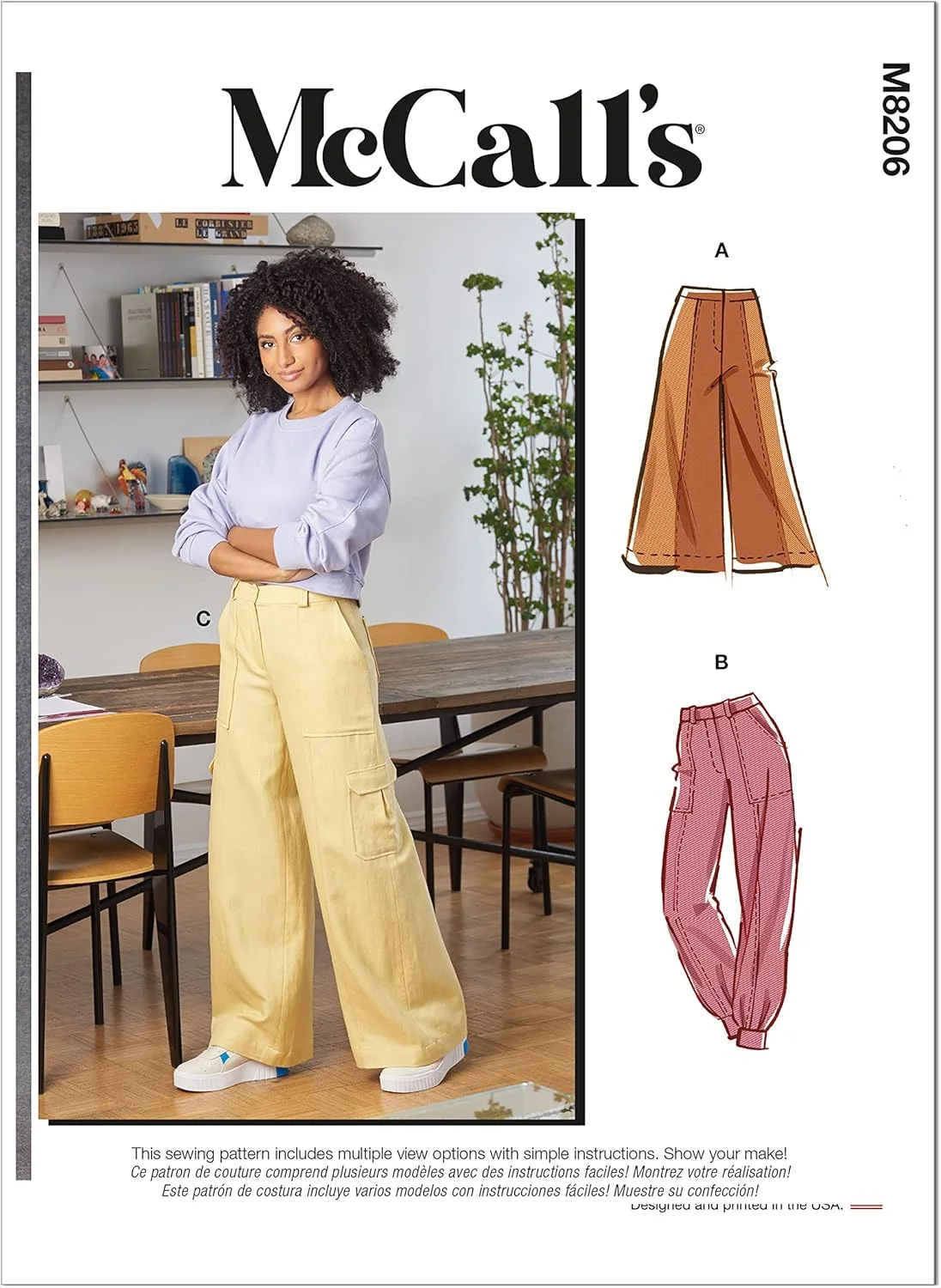 الگوی خیاطی مک کال M8206A5 A5 (6-8-10-12-14) شلوار زنانه، چند رنگ