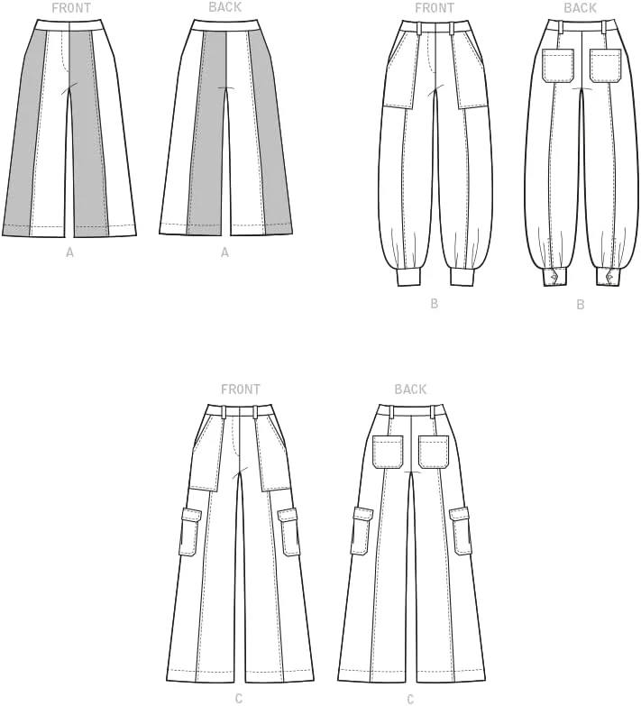 الگوی خیاطی مک کال M8206A5 A5 (6-8-10-12-14) شلوار زنانه، چند رنگ