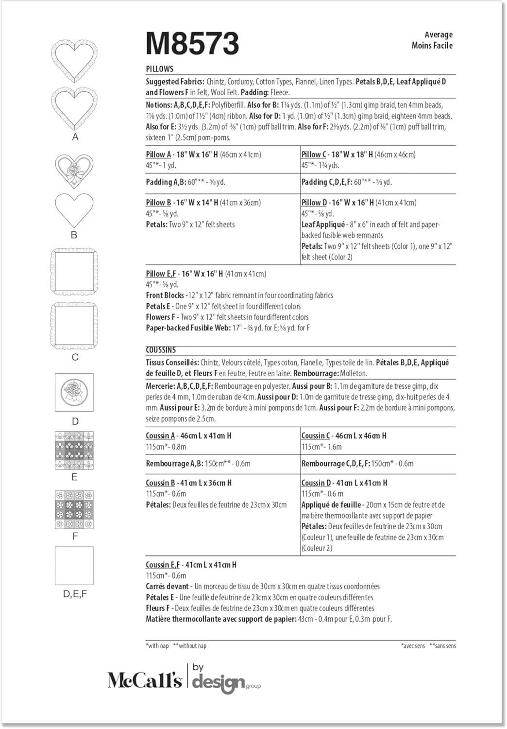 کیت الگوی خیاطی کوسن دکور خانه McCall's، چند رنگ