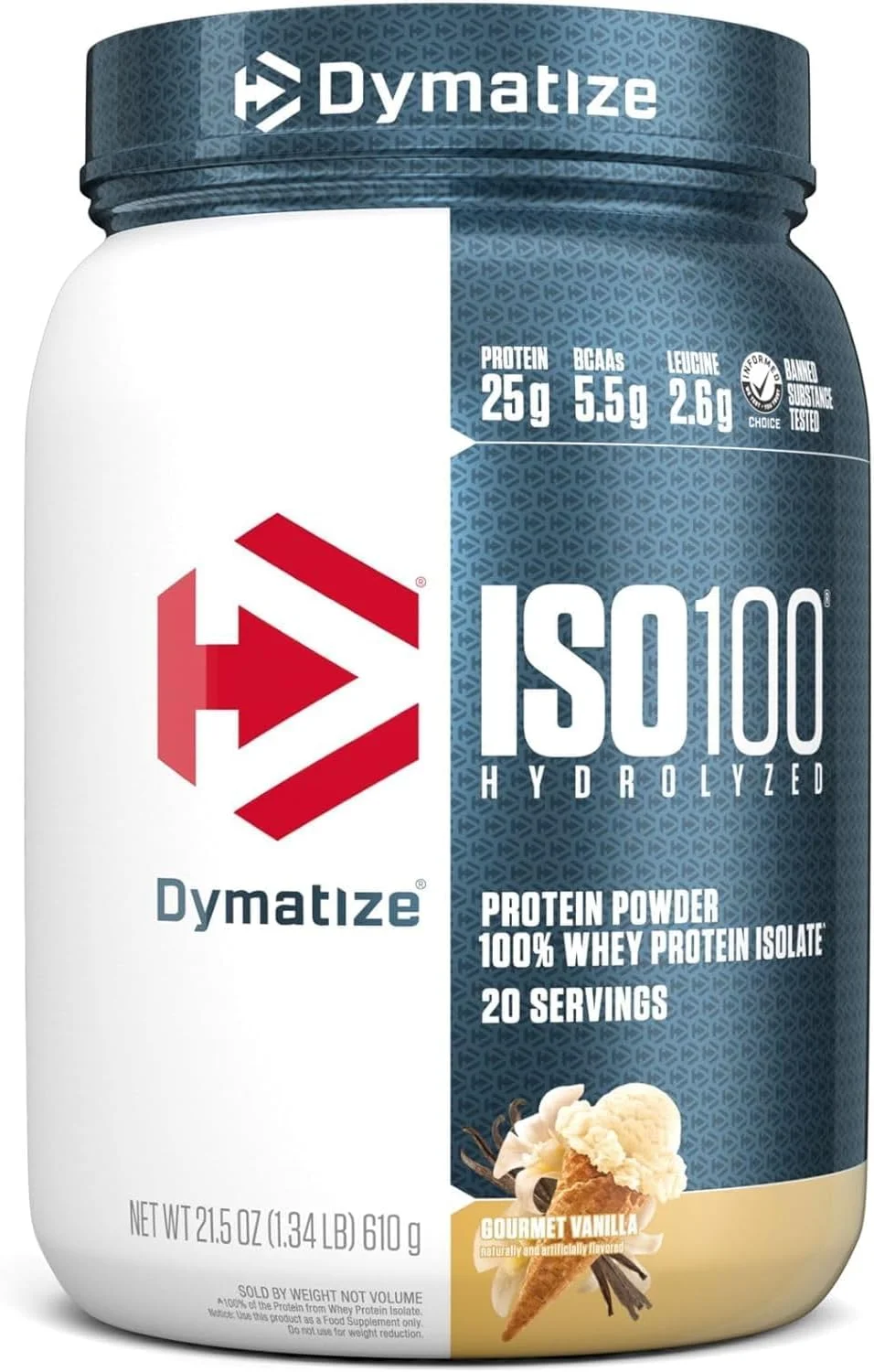 دایماتیز ایزو 100 با طعم وانیل گورمت 20 سروینگ 610 گرم