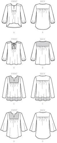 الگوهای خیاطی مک کالز 7284 Y، تاپ های زنانه، سایز XSM-MED، چند رنگ، Y (خیلی کوچک-متوسط)