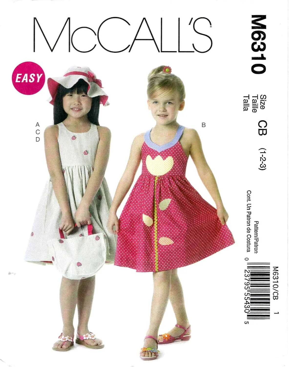 الگوهای خیاطی مک کالز M6310 برای لباس، کلاه و کیف دستی کودکان/نوزادان