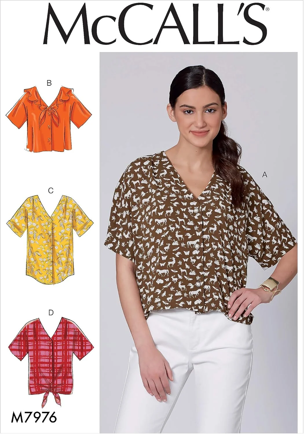 الگوهای خیاطی McCall's M7976، الگو، قالب، کاغذی، سفید، متنوع