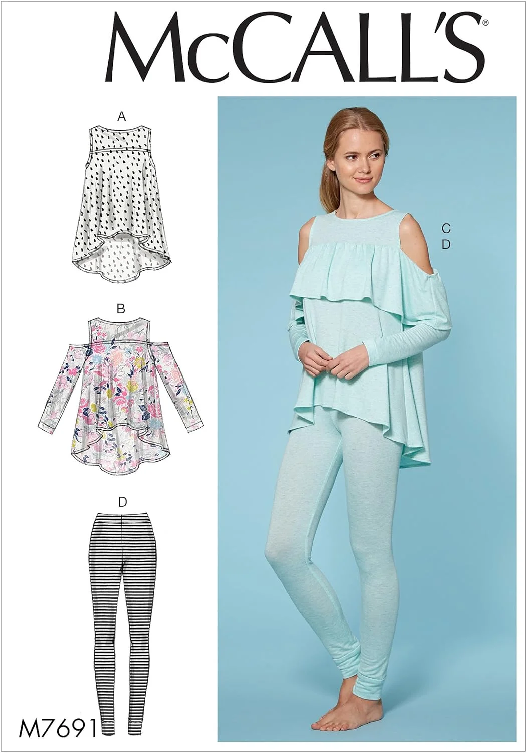 الگوهای خیاطی مک کالز 7691 OS، تاپ و شلوار زنانه، سایز XSM-XLG، کاغذی، چند رنگ، 17 x 0.5 x 0.07 سانتی متر