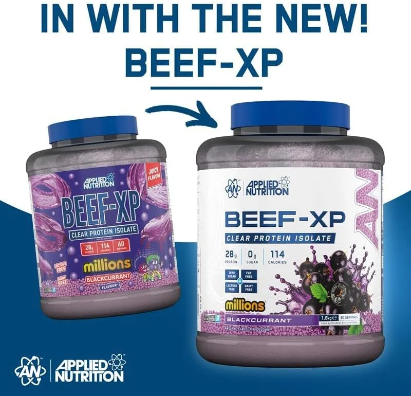 پروتئین ایزوله هیدرولیز شده گوشت گاو Applied Nutrition Beef XP - شفاف، به سبک آب میوه، بدون لبنیات، بدون لاکتوز، بدون قند، کم چرب (1.8 کیلوگرم، پرتقال و انبه)