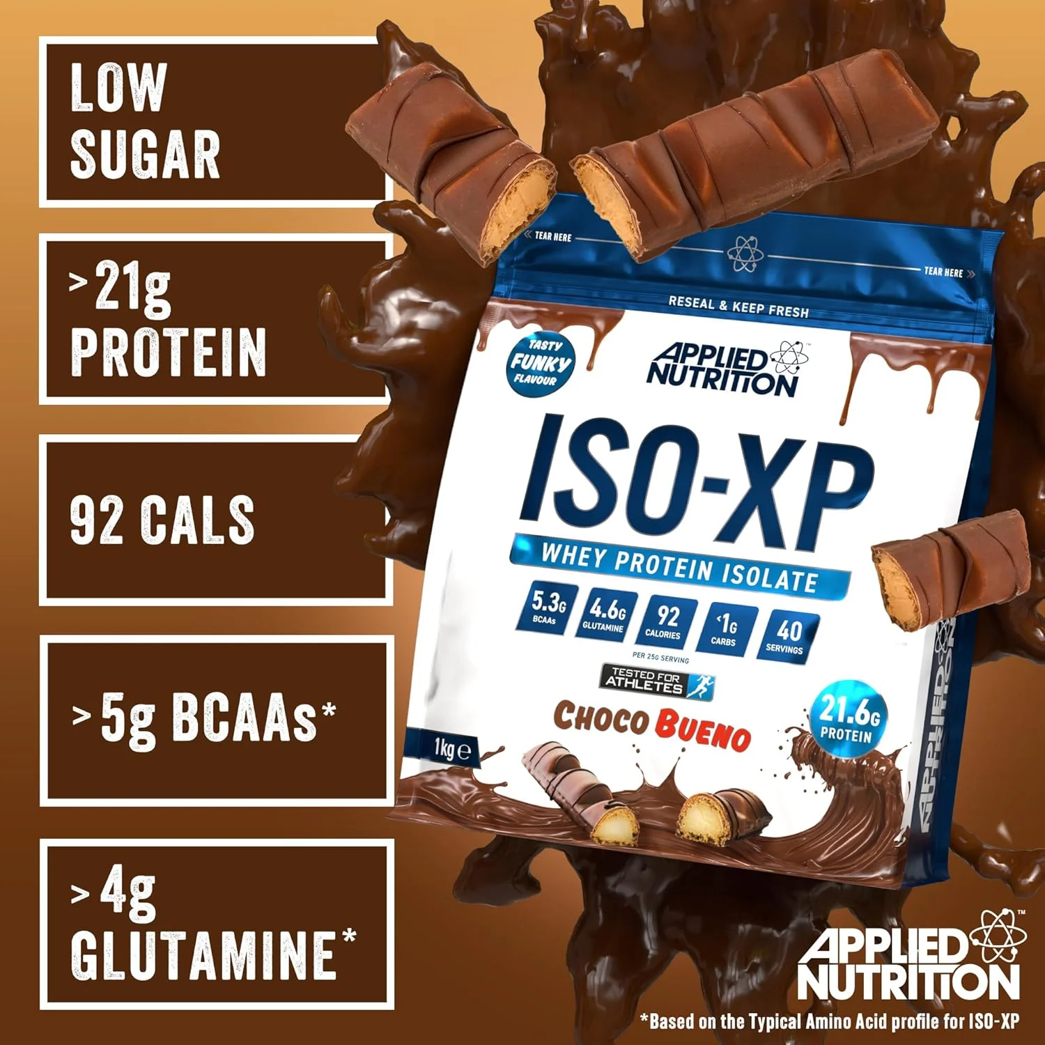پودر پروتئین وی ایزوله Applied Nutrition ISO XP - پودر پروتئین وی ایزوله، طعم های فانکی خوشمزه ISO-XP (40 سروینگ، شکلات بوئنو)