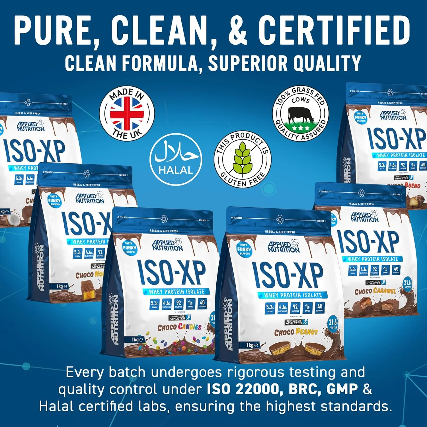 پودر پروتئین وی ایزوله Applied Nutrition ISO XP - پودر پروتئین وی ایزوله، طعم های فانکی خوشمزه ISO-XP (40 سروینگ، شکلات بوئنو)