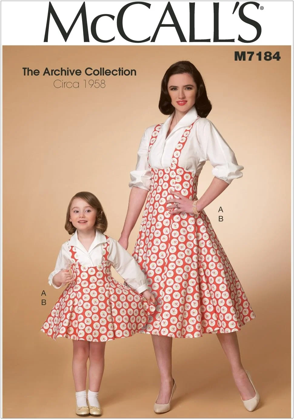 الگوهای خیاطی مک کال M7184 تاپ و سارافون زنانه/بچگانه/دخترانه، سایز KID (3/4-5/6-7/8)
