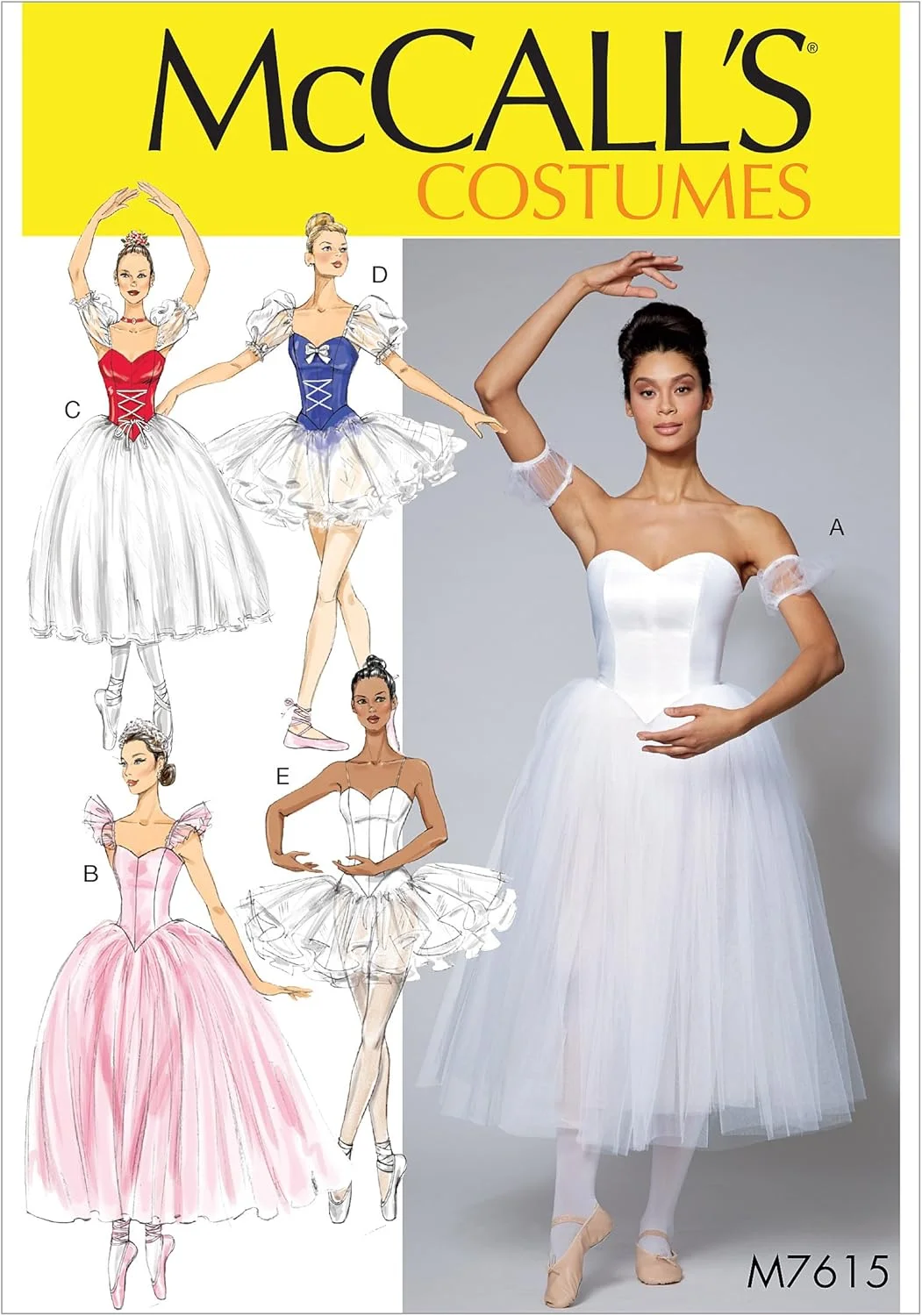الگوهای خیاطی مک کال 7615 E5، لباس باله زنانه، سایزهای 14-22، کاغذی، چند رنگ، 17 x 0.5 x 0.07 سانتی متر