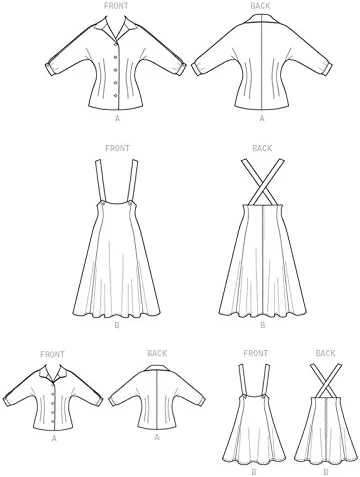الگوهای خیاطی مک کال M7184 تاپ و سارافون زنانه/بچگانه/دخترانه، سایز KID (3/4-5/6-7/8)