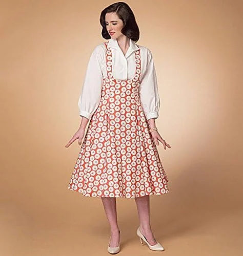 الگوهای خیاطی مک کال M7184 تاپ و سارافون زنانه/بچگانه/دخترانه، سایز KID (3/4-5/6-7/8)