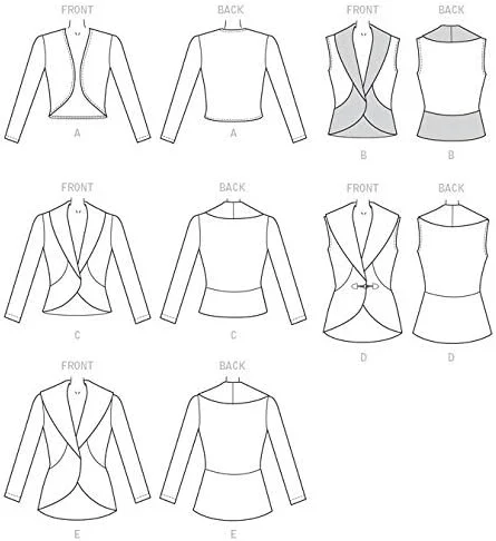 الگوهای خیاطی مک کالز 7254 Y، ژاکت زنانه، سایزهای XSM (4-6)-SML(8-10)-MED(12-14)، کاغذی، Y (خیلی کوچک-متوسط)