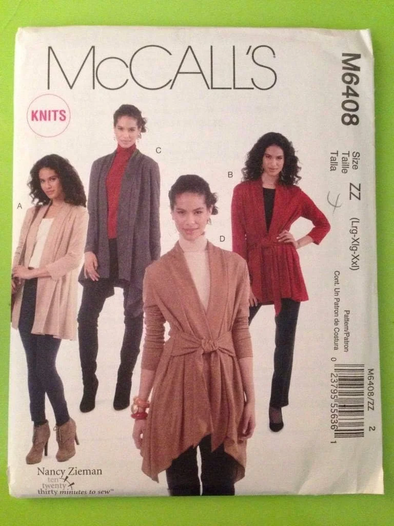 الگوهای خیاطی مک کال M6408 سایز ZZ بزرگ - خیلی بزرگ - XXL کت زنانه، بسته 1 عددی، سفید