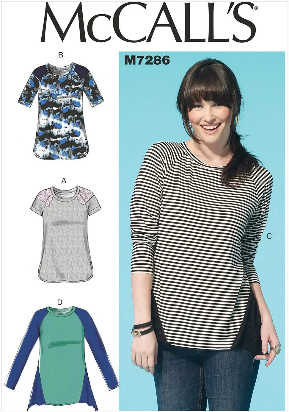 الگوهای خیاطی مک کالز 7286 ZZ، تاپ های زنانه، سایز بزرگ تا دو ایکس لارج، چند رنگ، ایکس ایکس لارج