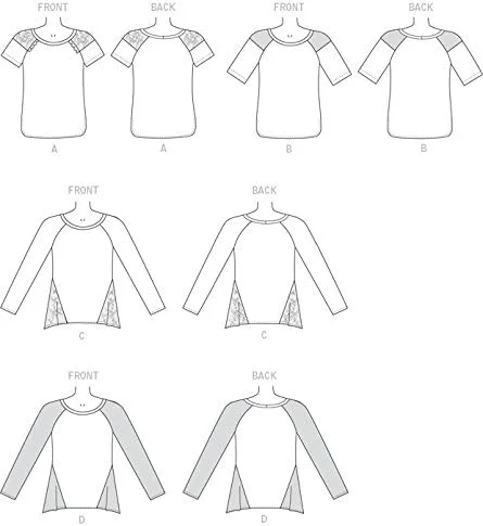 الگوهای خیاطی مک کالز 7286 ZZ، تاپ های زنانه، سایز بزرگ تا دو ایکس لارج، چند رنگ، ایکس ایکس لارج