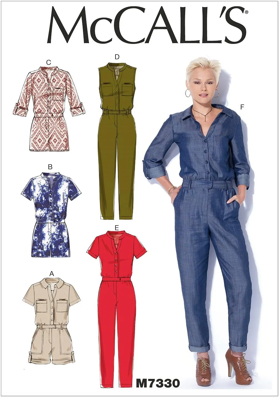 الگوهای خیاطی مک کالز 7330، رامپر و جامپسوت زنانه، سایز بزرگ-ایکس ایکس لارج، پنبه، درزها، چند رنگ، ZZ (بزرگ-ایکس لارج-ایکس ایکس لارج)