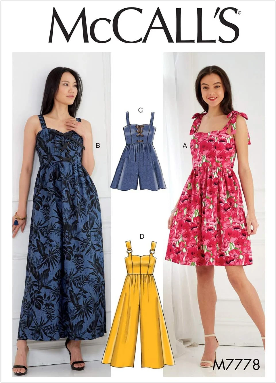 الگوهای خیاطی مک کال برای لباس زنانه، رامپر و جامپسوت، سایز A5 (6-8-10-12-14)، چند رنگ
