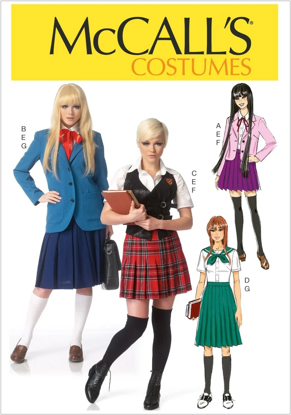 الگوهای خیاطی McCall's M7141 شامل ژاکت/جلیقه/بلوز/دامن پلیسه دار، سایز E5 (14-16-18-20-22)