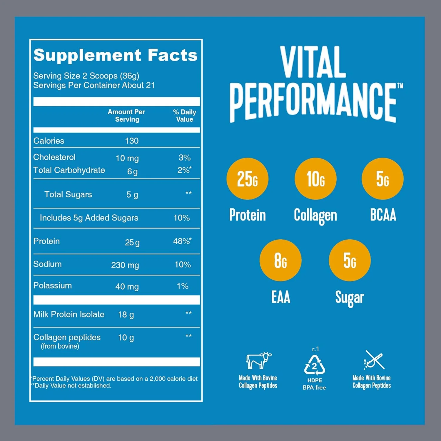 پروتئین عملکرد حیاتی Vital Proteins، وانیلی، 761 گرم (1.68 پوند)