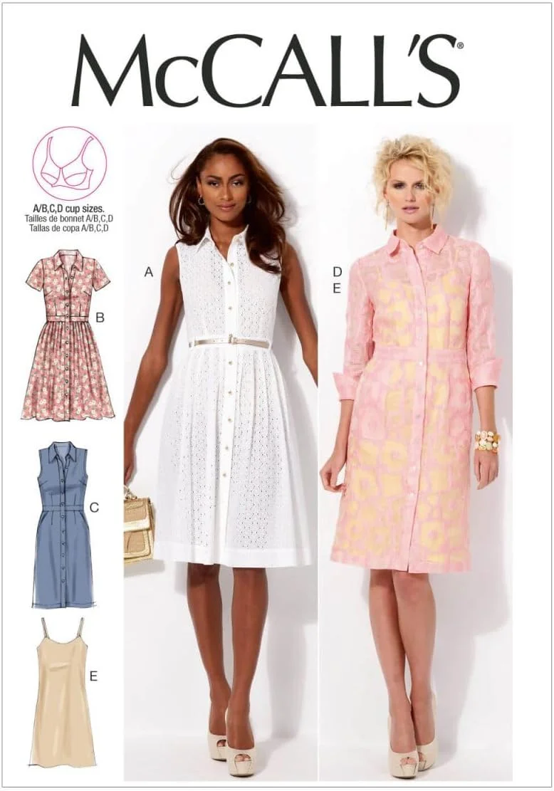 الگوهای خیاطی مک کال M6696، الگوی دوخت لباس و زیرپوش زنانه، سایز B5 (8-10-12-14-16)