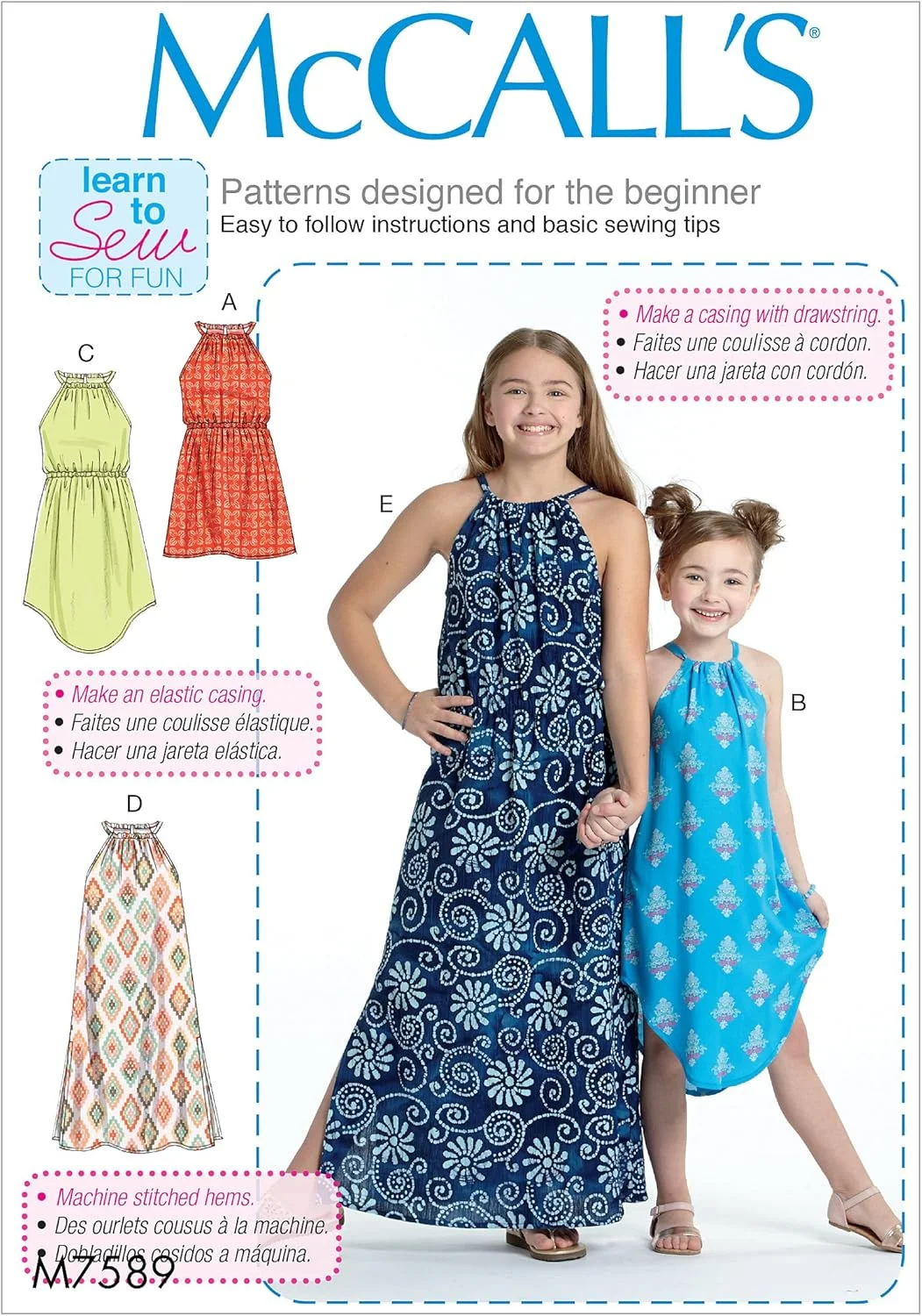 الگوهای خیاطی مک کالز 7589 CX، لباس دخترانه/بچگانه، سایز XSM-SML، کاغذی، چند رنگ، 17 x 0.5 x 0.07 سانتی متر