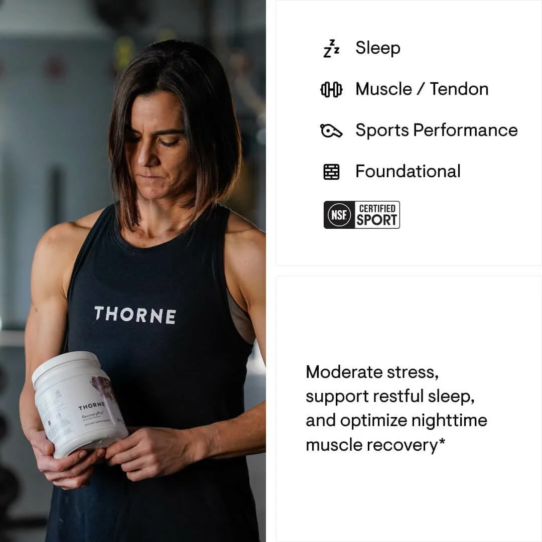 مکمل پروتئین وی ریکاوری عضلات THORNE RecoveryPro - پشتیبانی از تغذیه، عملکرد ورزشی و خواب - دارای گواهینامه NSF برای ورزش - 12 وعده - 476 گرم مکمل پروتئین وی ریکاوری عضلات THORNE RecoveryPro - پشتیبانی از تغذیه، عملکرد ورزشی و خواب - دارای گواهینامه NSF برای ورزش - 12 وعده - 476 گرم