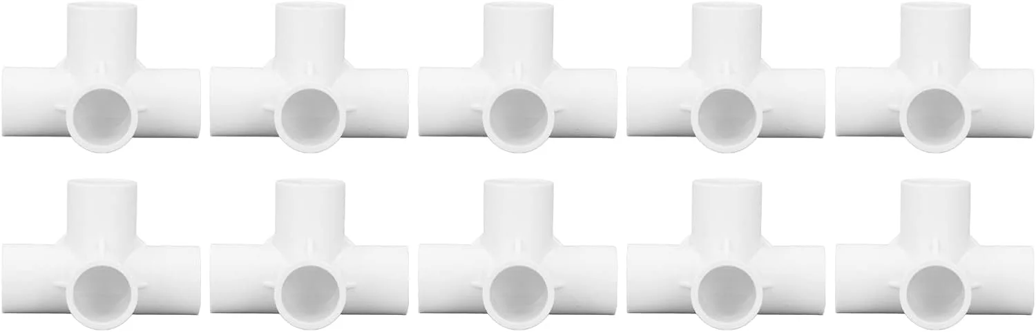 اتصال PVC چهار طرفه YDuupxe، اتصال دهنده زانویی PVC بادوام، 20 عدد قطر داخلی 25 میلی متر، ایده آل برای لوله های آب و اتصالات گلخانه ای (سفید)