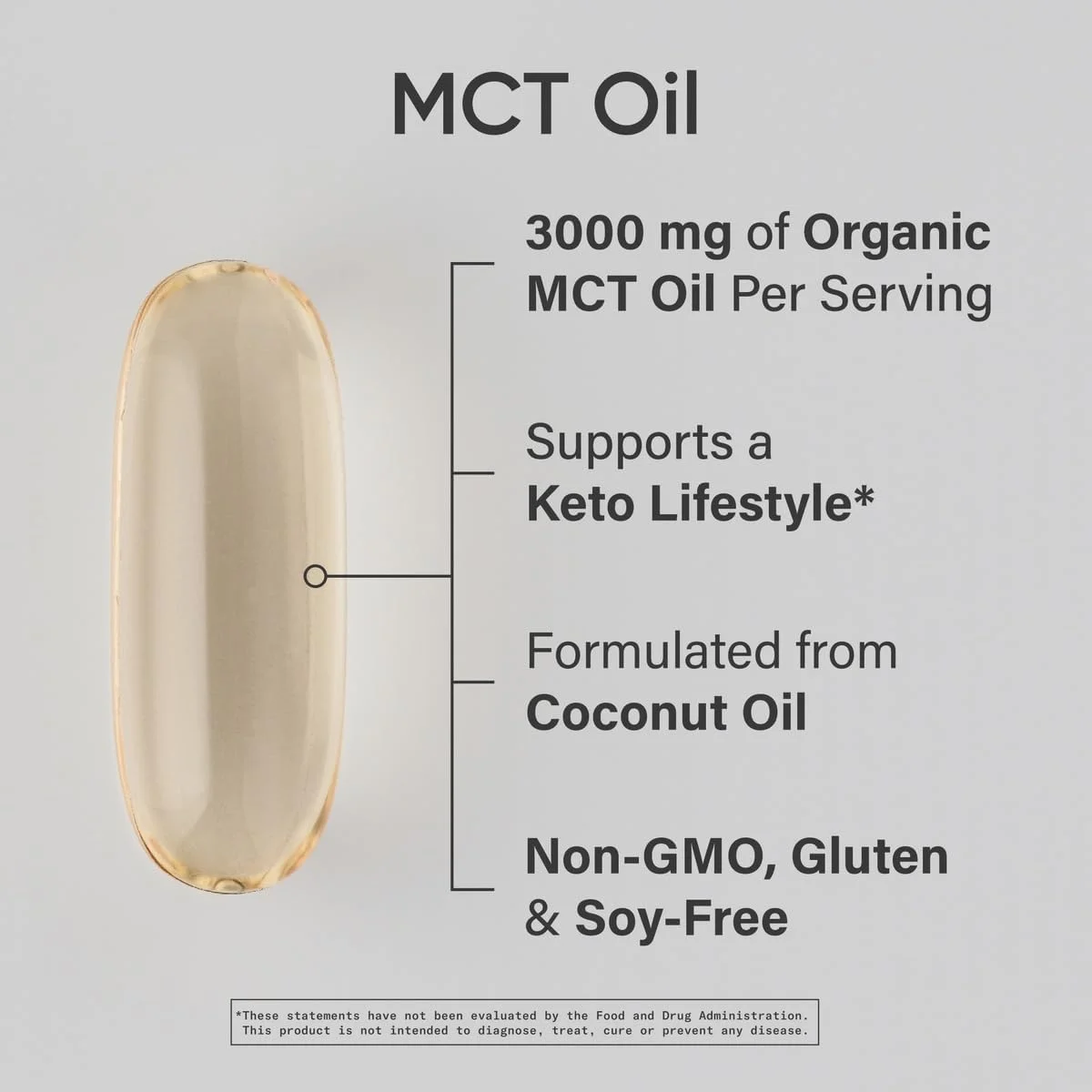 کپسول روغن MCT کتو Sports Research مشتق شده از روغن نارگیل | سوخت کتو برای مغز و بدن | مشتق شده از نارگیل های غیر GMO (120 سافت ژل)