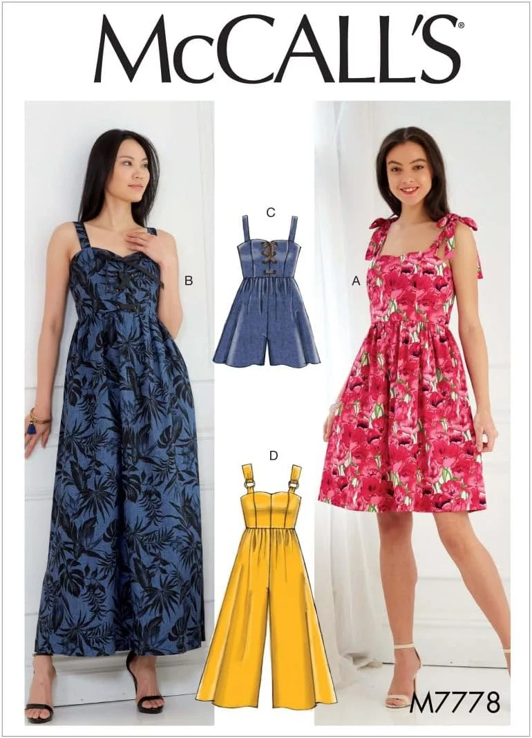 الگوهای خیاطی McCall's برای لباس زنانه، رامپر و جامپسوت، E5 (14-16-18-20-22)، چند رنگ