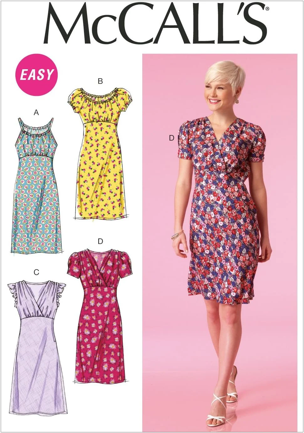 الگوهای خیاطی مک کالز 7116، لباس زنانه، حریر، سایز F5 (16-18-20-22-24)