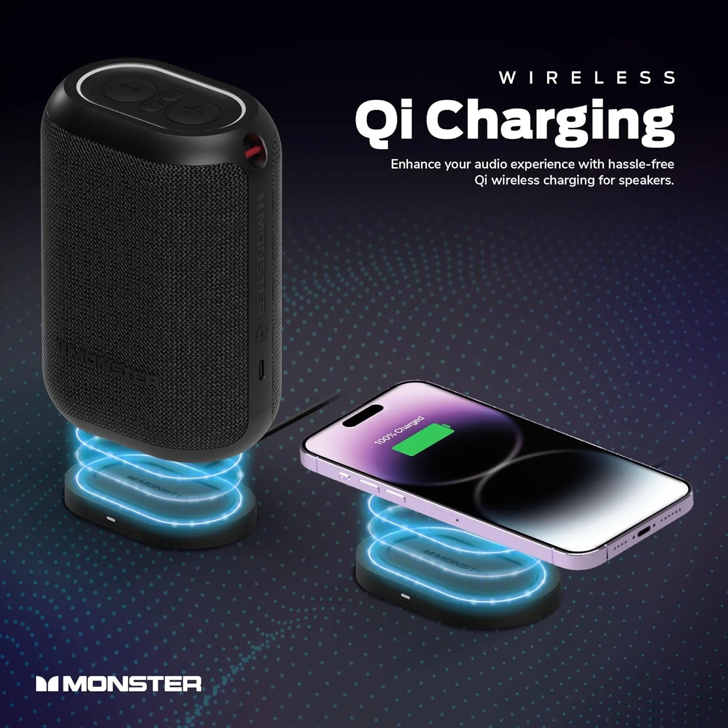 اسپیکر بلوتوثی قابل حمل Monster DNA One، مینی اسپیکر بی سیم قابل حمل با صدای باس 360 درجه، ضد آب IP67 - برای مسافرت، مهمانی های داخلی و خارجی و استفاده در منزل، مشکی اسپیکر بلوتوثی قابل حمل Monster DNA One، مینی اسپیکر بی سیم قابل حمل با صدای باس 360 درجه، ضد آب IP67 - برای مسافرت، مهمانی های داخلی و خارجی و استفاده در منزل، مشکی