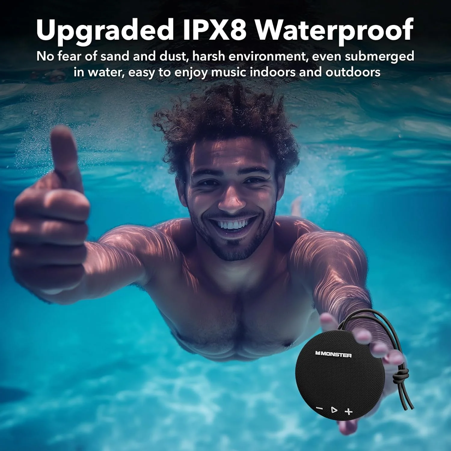 اسپیکر بلوتوثی مانستر، اسپیکر ضد آب IPX8 مناسب حمام، بلوتوث 5.4 با صدای HD بلند و بیس قوی، زمان پخش طولانی، مناسب برای خانه، ساحل، اسپیکرهای بی سیم قابل حمل در فضای باز اسپیکر بلوتوثی مانستر، اسپیکر ضد آب IPX8 مناسب حمام، بلوتوث 5.4 با صدای HD بلند و بیس قوی، زمان پخش طولانی، مناسب برای خانه، ساحل، اسپیکرهای بی سیم قابل حمل در فضای باز