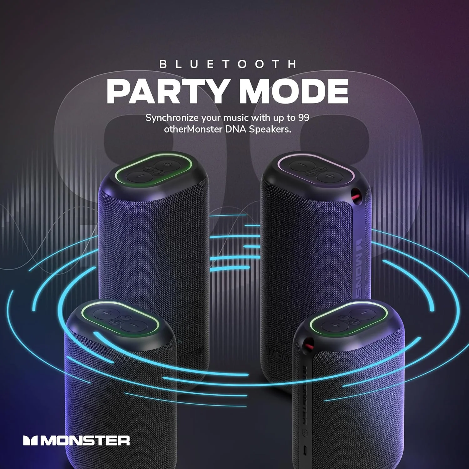 اسپیکر بلوتوثی قابل حمل Monster DNA One، مینی اسپیکر بی سیم قابل حمل با صدای باس 360 درجه، ضد آب IP67 - برای مسافرت، مهمانی های داخلی و خارجی و استفاده در منزل، مشکی اسپیکر بلوتوثی قابل حمل Monster DNA One، مینی اسپیکر بی سیم قابل حمل با صدای باس 360 درجه، ضد آب IP67 - برای مسافرت، مهمانی های داخلی و خارجی و استفاده در منزل، مشکی