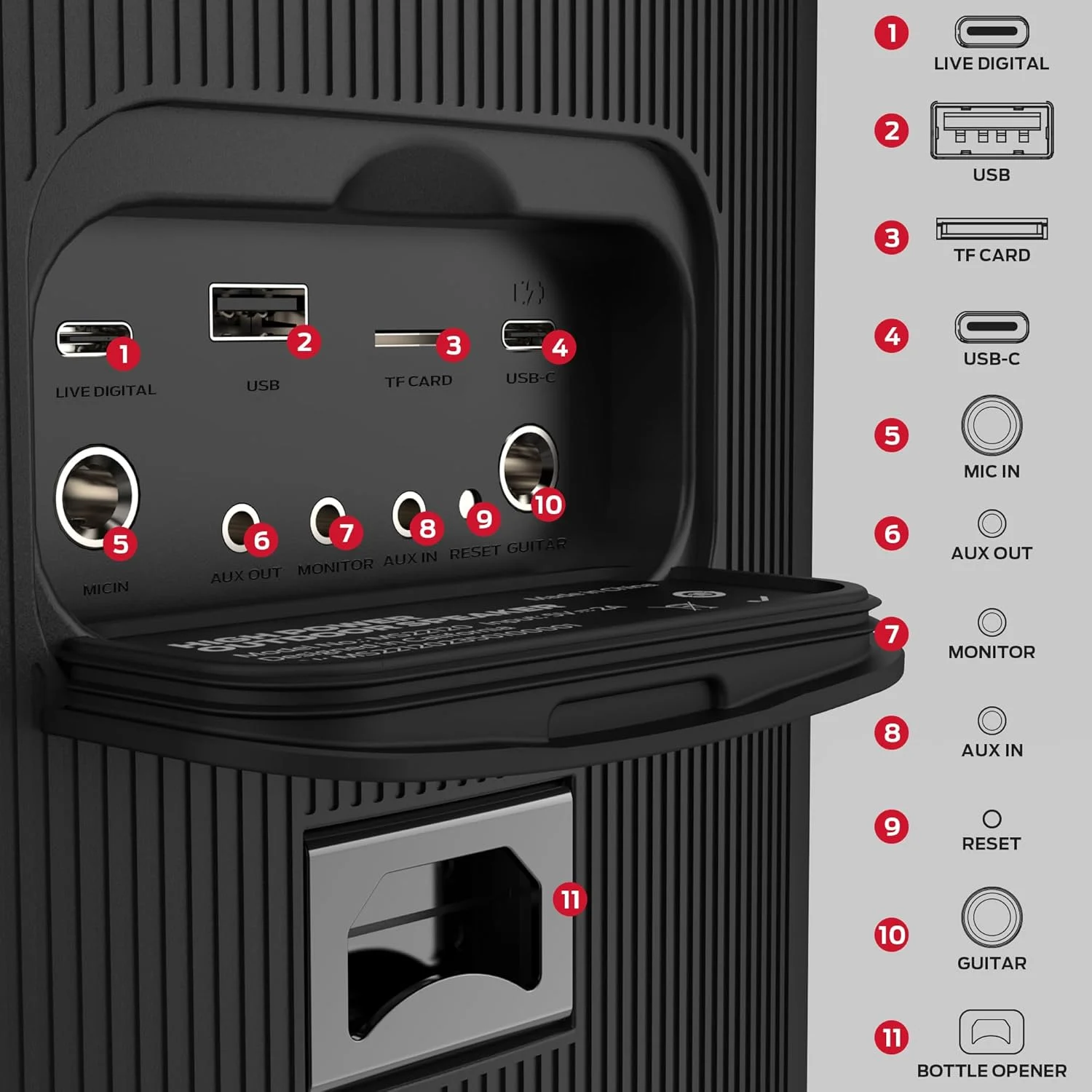 اسپیکر بلوتوثی Monster Cycle Plus، اسپیکر قابل حمل 320 واتی با توان بالا با 7 جلوه نورپردازی، صدای استریو بلند 108 دسی‌بل، 24 ساعت پخش، اسپیکر با ساب ووفر برای فضای باز، مهمانی