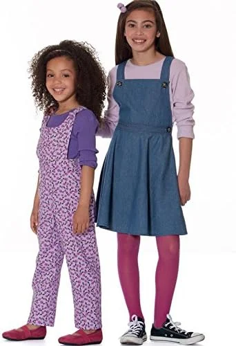 الگوهای خیاطی مک کالز 7459 CHJ، جامپر و سرهمی دخترانه/بچگانه، سایزهای 7-14، کاغذی، چند رنگ، 152 x 213 سانتی متر