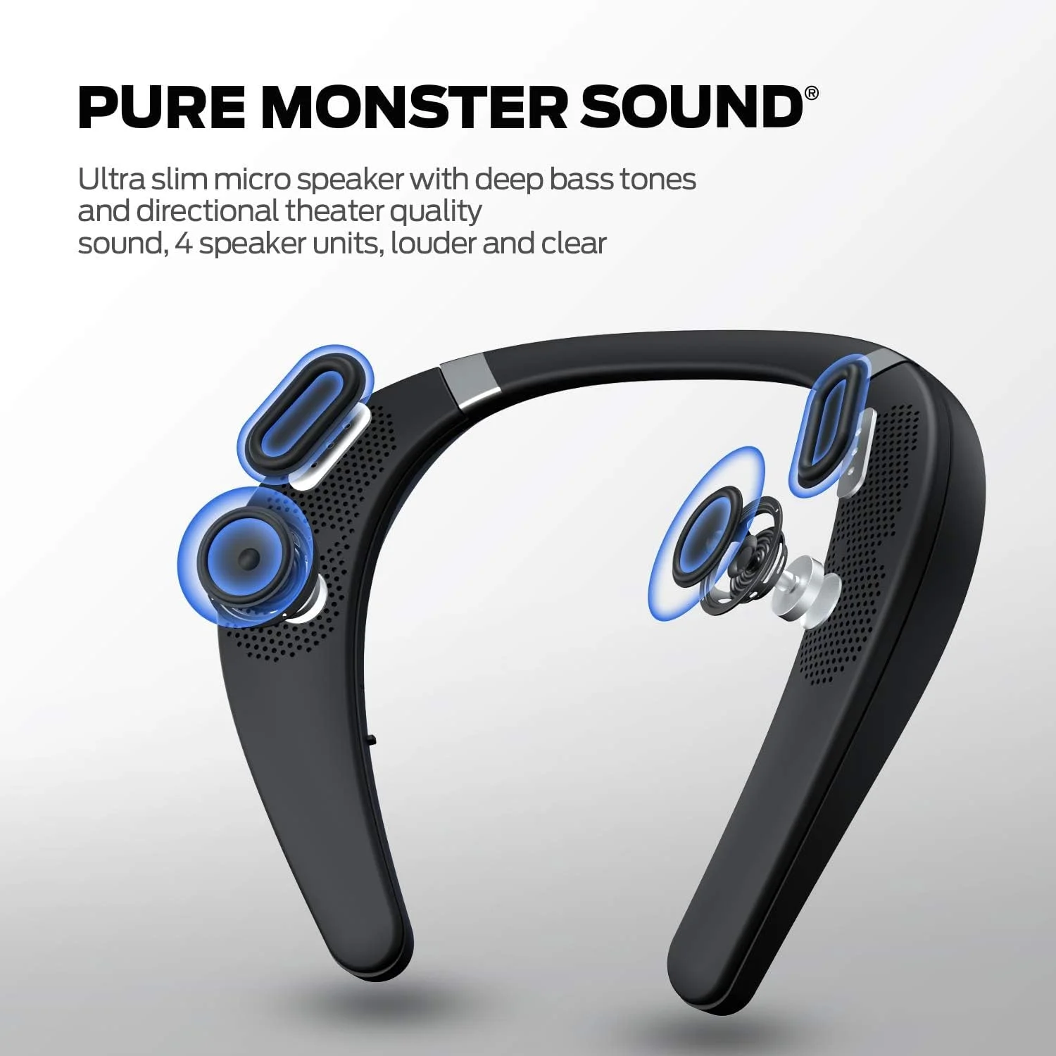اسپیکر بلوتوثی گردنی Monster Boomerang - اسپیکر پوشیدنی بیسیم با 12 ساعت پخش، ضد آب IPX7، صدای استریو سه بعدی واقعی برای خانه، ورزش، فضای باز - مشکی اسپیکر بلوتوثی گردنی Monster Boomerang - اسپیکر پوشیدنی بیسیم با 12 ساعت پخش، ضد آب IPX7، صدای استریو سه بعدی واقعی برای خانه، ورزش، فضای باز - مشکی