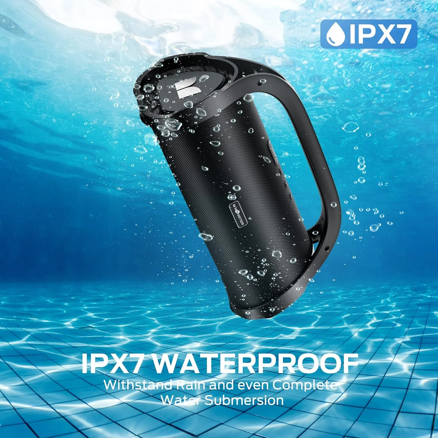 اسپیکر بلوتوثی قابل حمل Monster Adventurer Max با دو میکروفون بی سیم، اسپیکر ضد آب IPX7 مناسب فضای باز با صدای استریو قدرتمند 100 واتی، قابل حمل برای خانه، کمپینگ، نقره ای اسپیکر بلوتوثی قابل حمل Monster Adventurer Max با دو میکروفون بی سیم، اسپیکر ضد آب IPX7 مناسب فضای باز با صدای استریو قدرتمند 100 واتی، قابل حمل برای خانه، کمپینگ، نقره ای