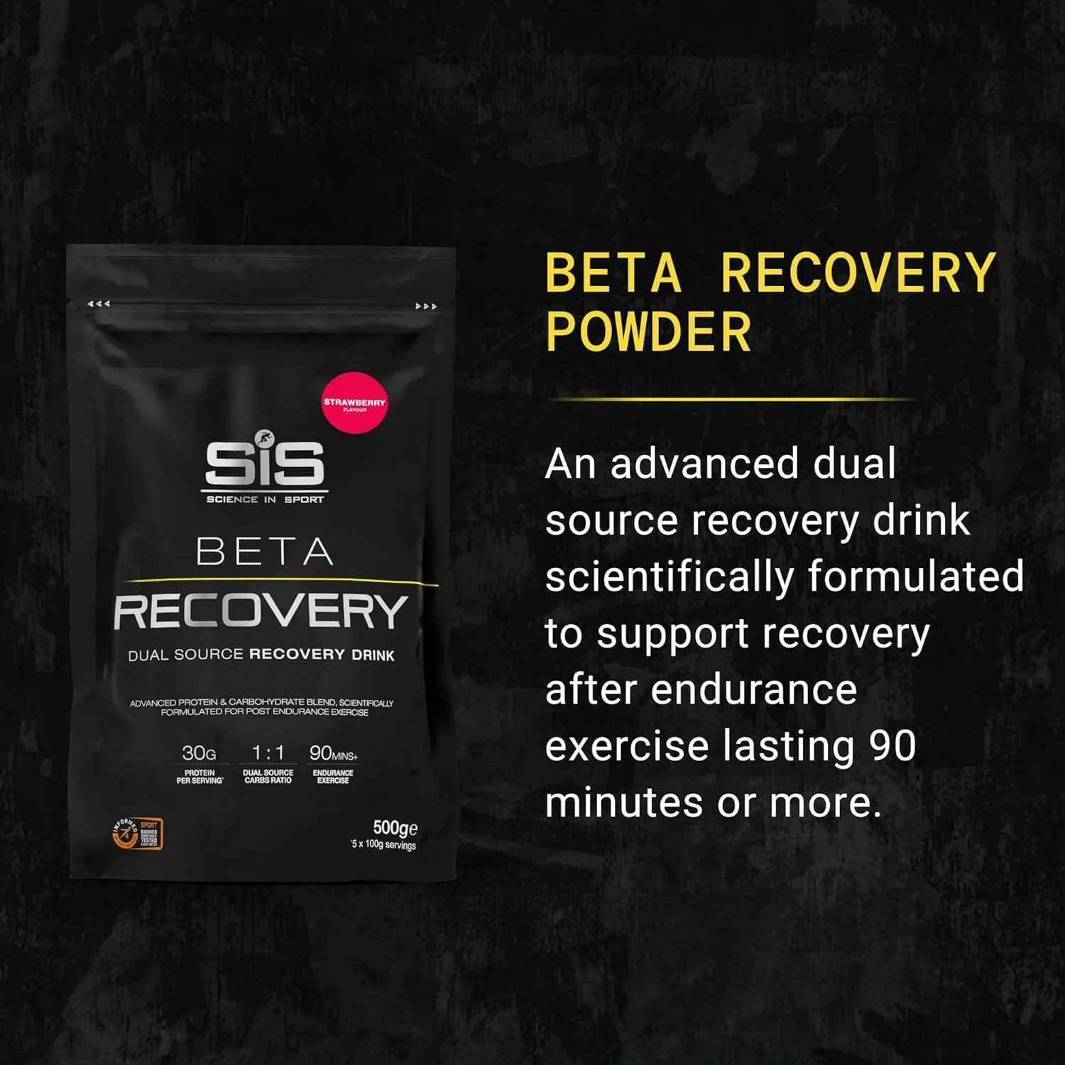 نوشیدنی ریکاوری بعد از تمرین Science In Sport Beta Recovery | 30 گرم پروتئین | 60 گرم کربوهیدرات | 3 گرم لوسین | ریکاوری بعد از تمرین | نوشیدنی ریکاوری پروتئین و کربوهیدرات با منبع دوگانه | طعم توت فرنگی | 5 سروینگ | 500 گرم