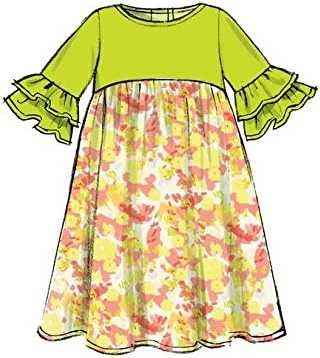 الگوهای خیاطی مک کالز 7558 CCE، لباس های دخترانه/بچه گانه، سایزهای 3-6، کاغذی، چند رنگ، 17 x 0.5 x 0.07 سانتی متر